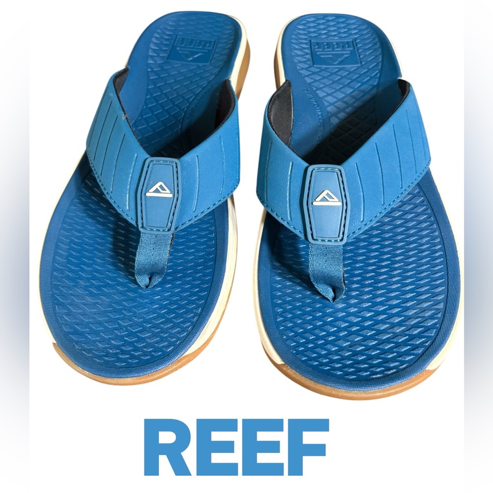REEF-NWOT men’s 9 The Deckhand Flip Flops. Blue. Rubber sole. New w/o tags! - Picture 3 of 7